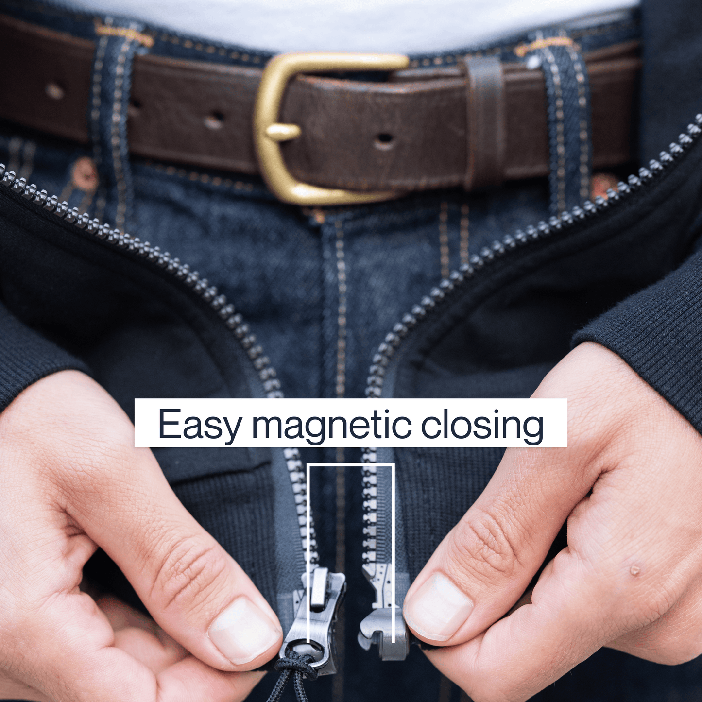 Joe & Bella HoodEase™: The Magnetic-Zip-Up Hoodie  #Black