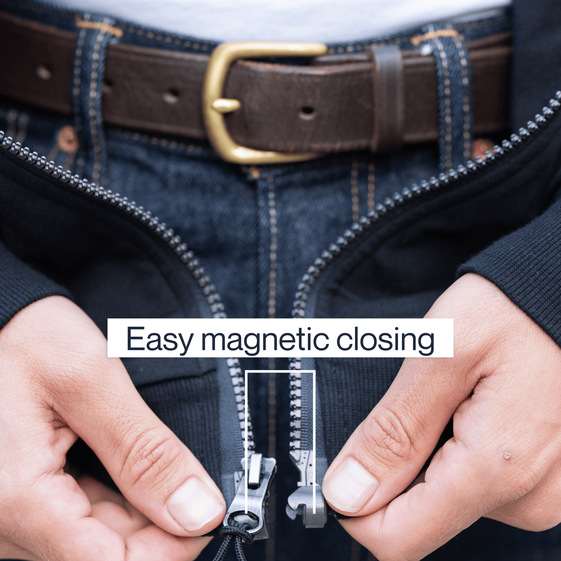 ["Joe & Bella HoodEase™: The Magnetic-Zip-Up Hoodie  ", "Black"]