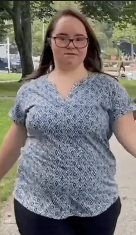 woman with down syndrome wearing adaptive clothing by Joe & Bella