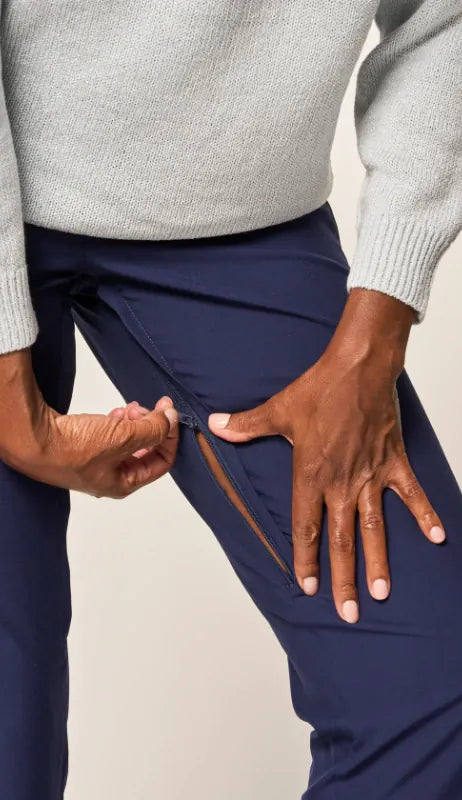 close up image of adaptive pants with inseam zipper