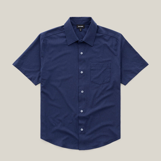 Joe & Bella Dark Navy / S Short-Sleeve Everyday Magnetic-Button Shirt for Men #Dark Navy
