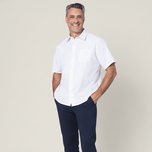 Joe & Bella White / S Short-Sleeve Everyday Magnetic-Button Shirt for Men