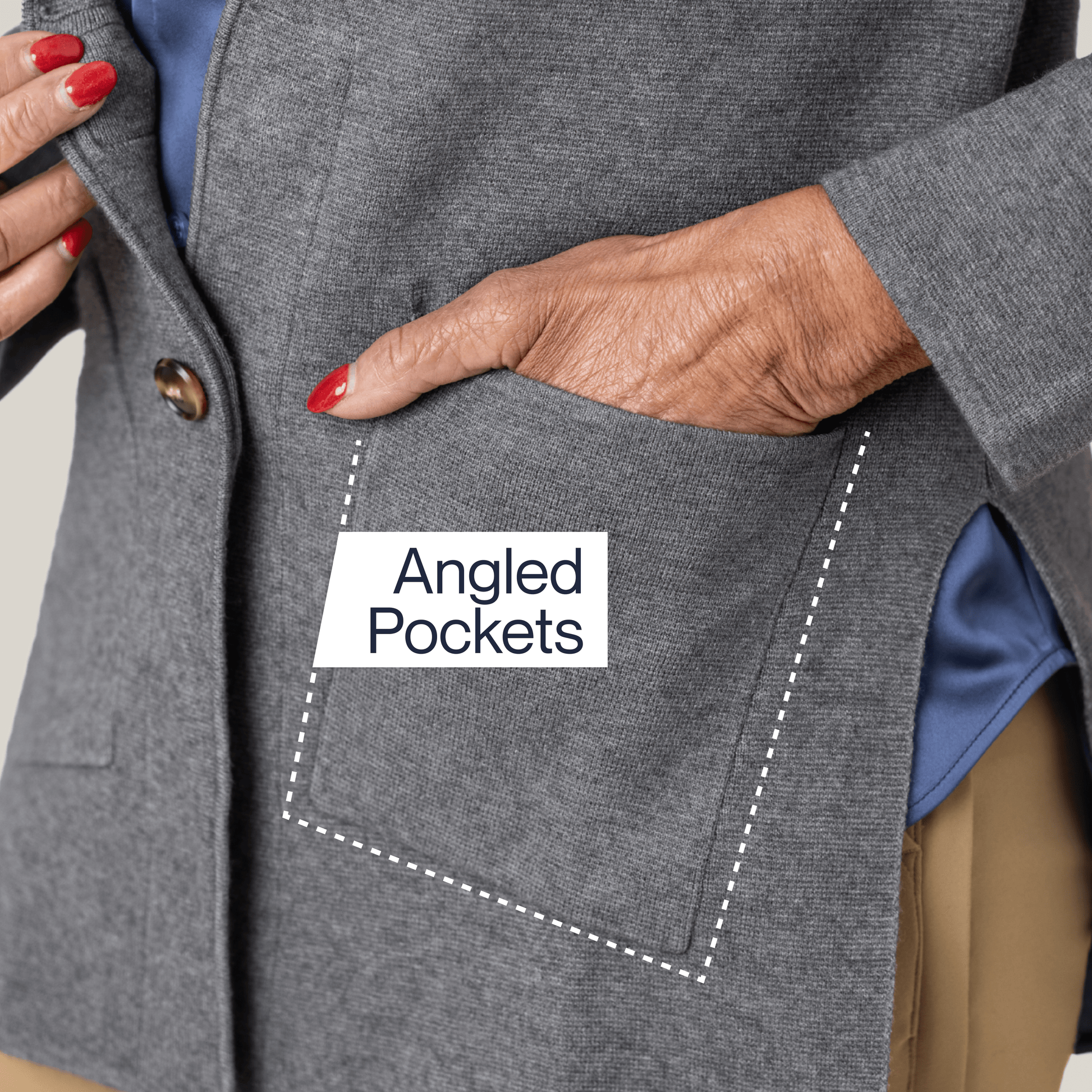 ["Joe & Bella Signature Magnetic Cardigan for Women ", "Heathered Grey"]