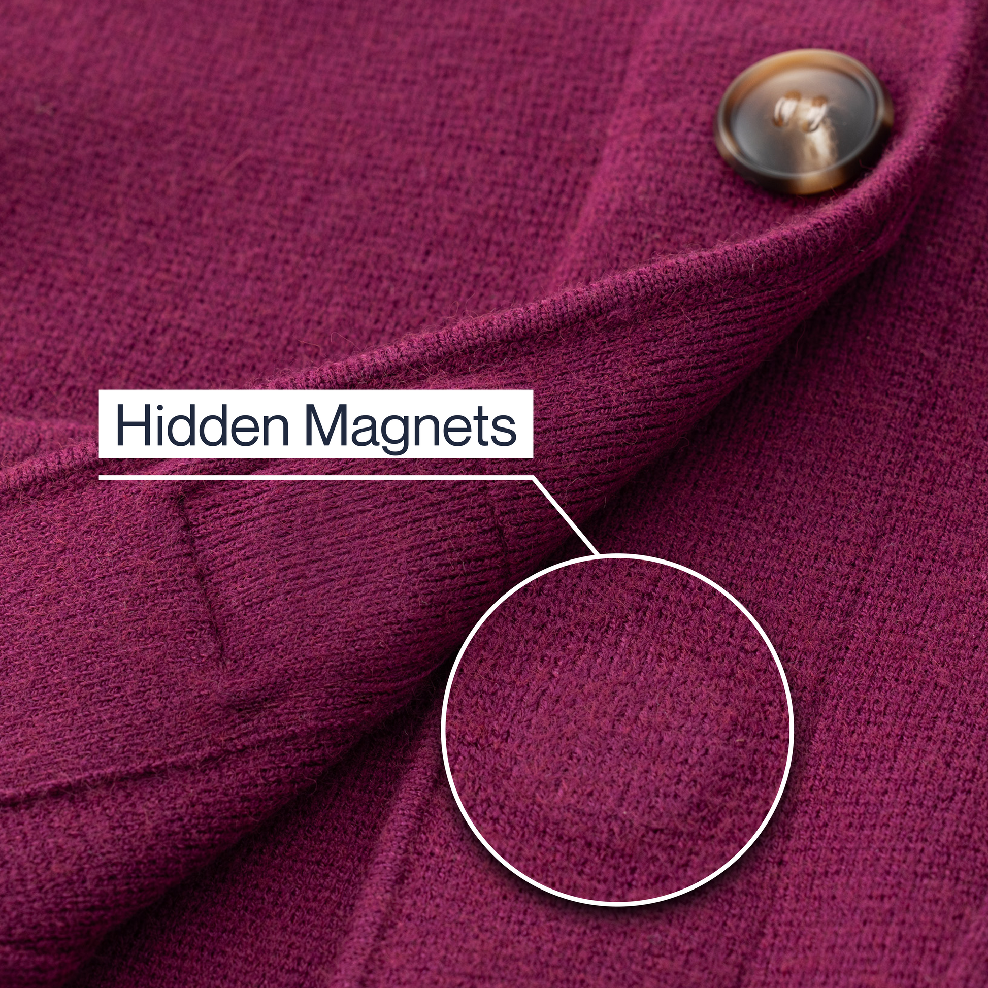 ["Joe & Bella Signature Magnetic Cardigan for Women ", "Berry"]