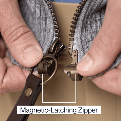 Joe & Bella Signature Magnetic Zip-Up Sweater For Men #Heathered Grey