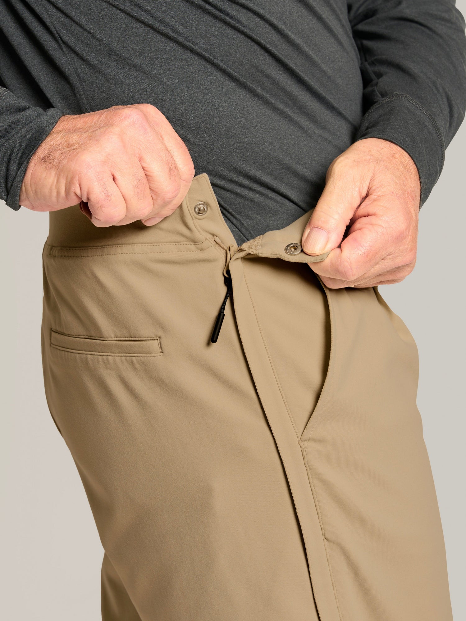 Everyday Side-Zip Pants for Men Khaki