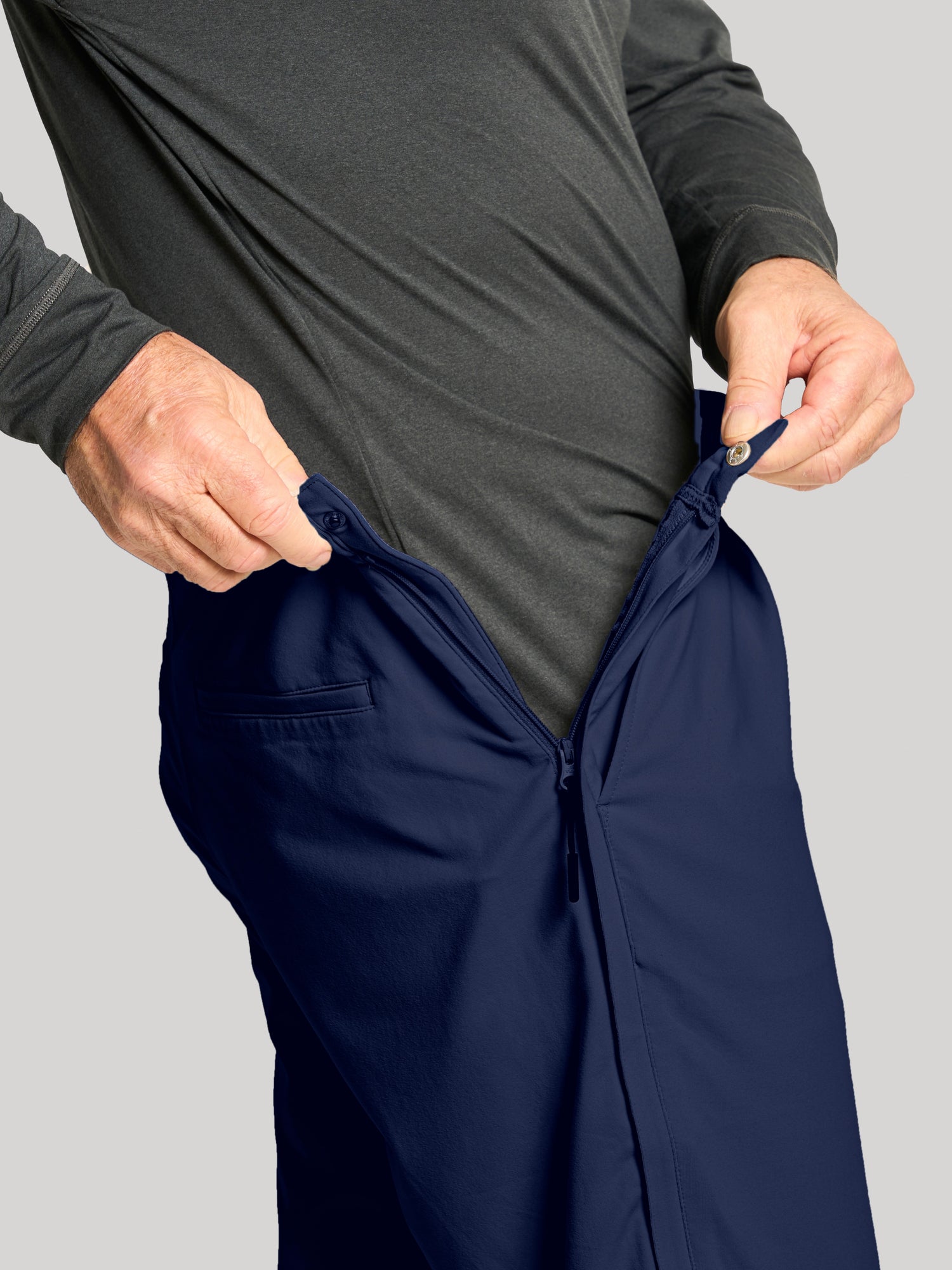 Everyday Side-Zip Pants for Men Navy