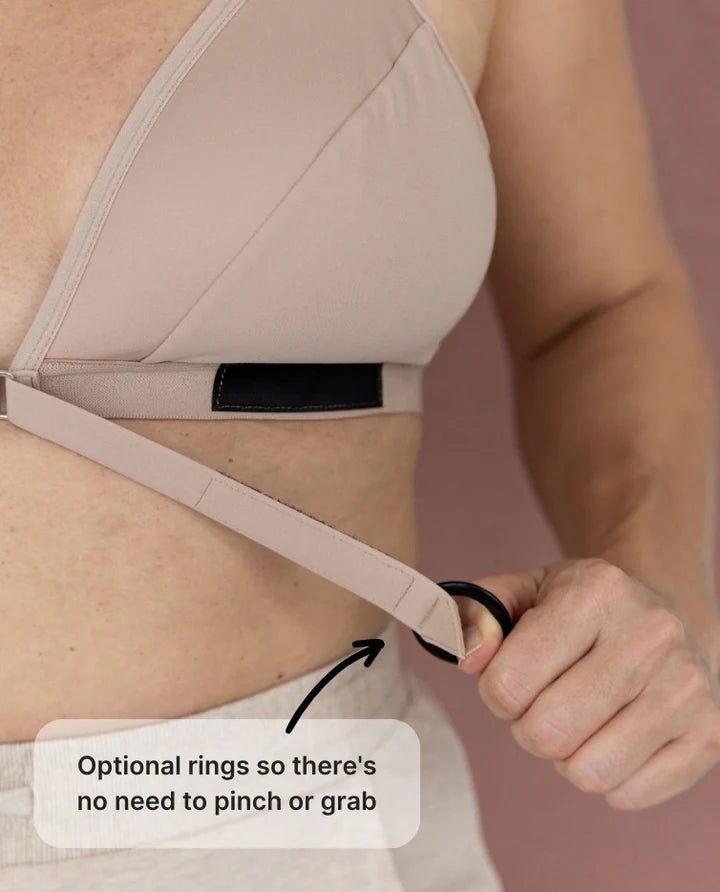 Velcro front closure bras adaptive bra beige