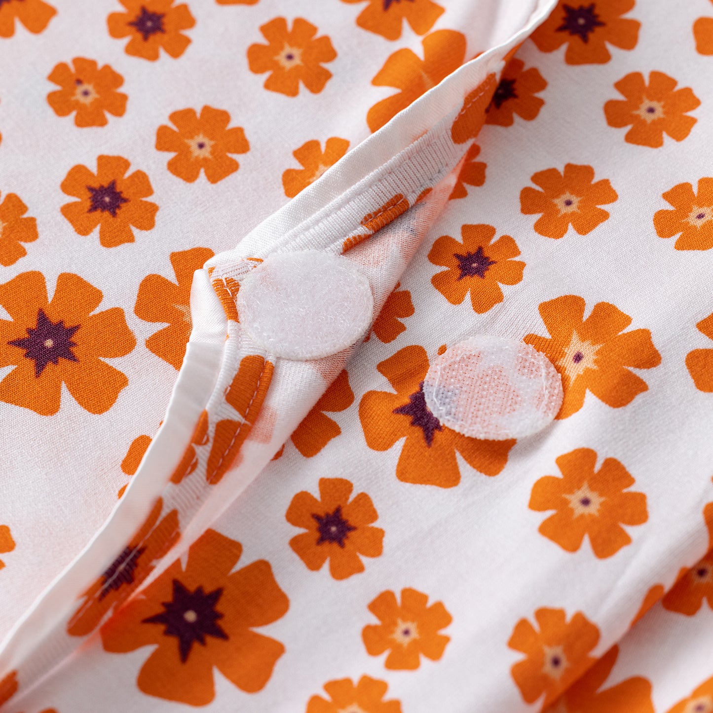 Women's Everynight Gown Floral Orange Detail