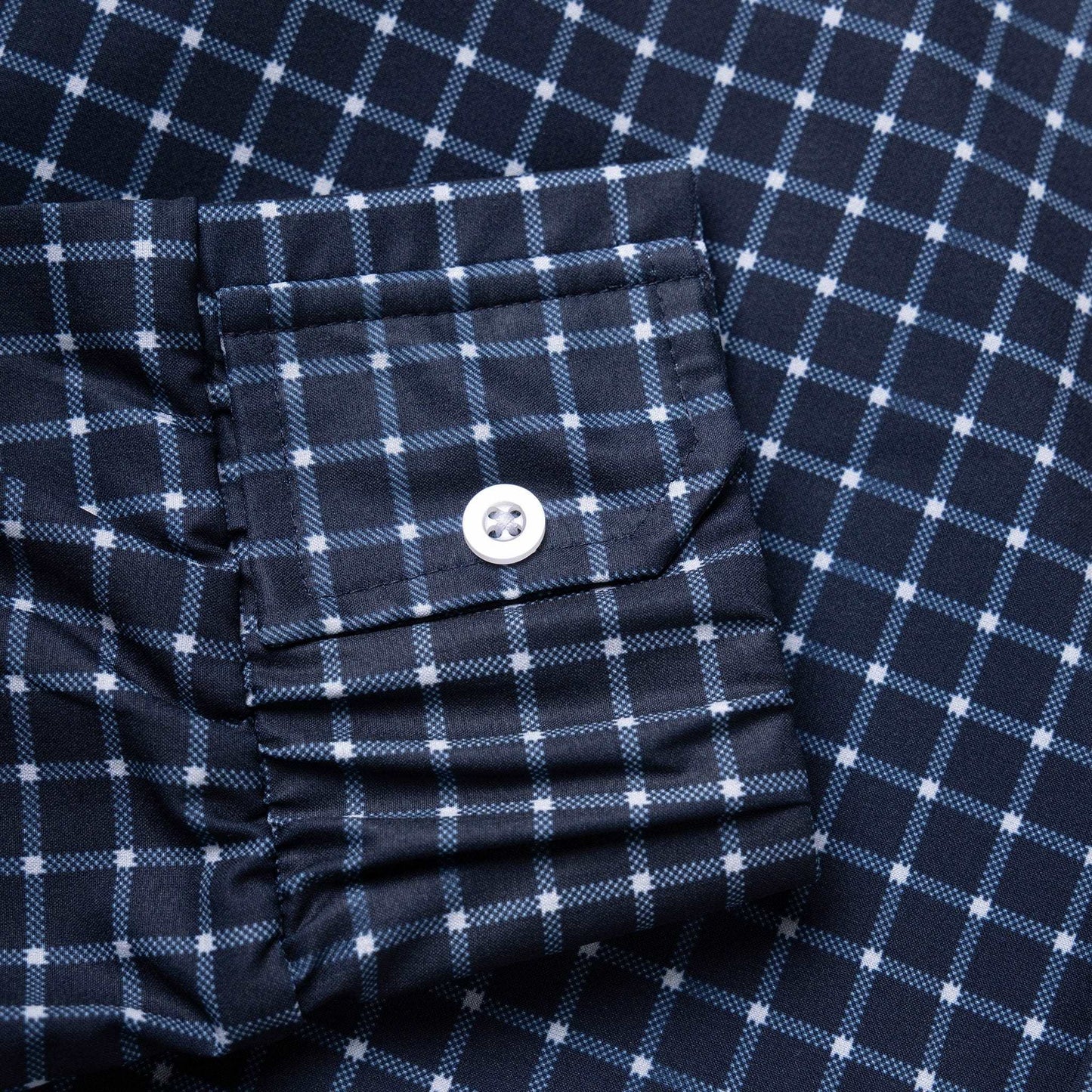 Everyday Magnetic Button-Down for Men by Joe & Bella | Flexible Cuffs with Stretch Fabric#Navy Check