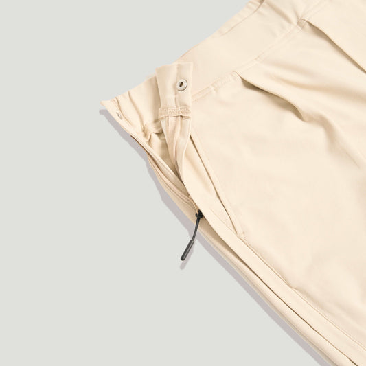 Everyday Freedom Pant for Men by Joe & Bella in Khaki |  Men's Adaptive Pants Flat Lay with Open Snap and Extended Zipper Pull#Khaki