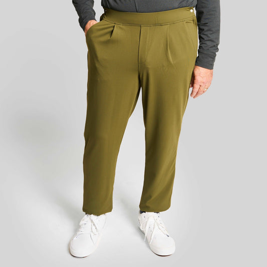 Everyday Freedom Pant for Men by Joe & Bella in Olive |  Men's Adaptive Pants Waist Down View of Pocket#Olive