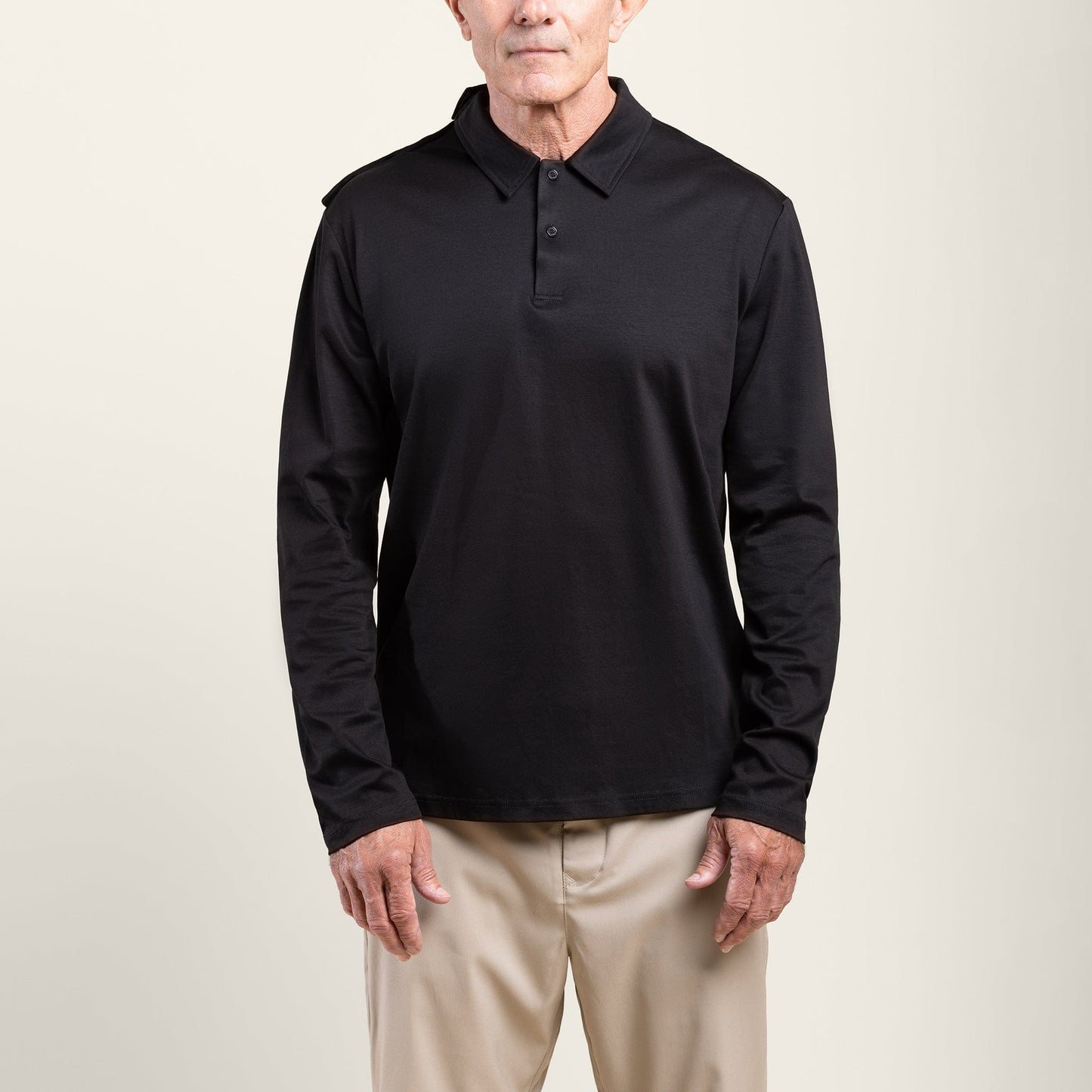 Men's Everyday Adaptive Polo by Joe & Bella | Functional and Stylish Adaptive Shirt#Black