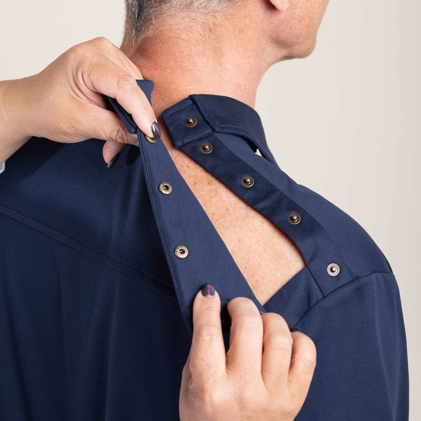 Men's Everyday Adaptive Polo by Joe & Bella | Practical Solution for Shoulder Surgery Recovery
