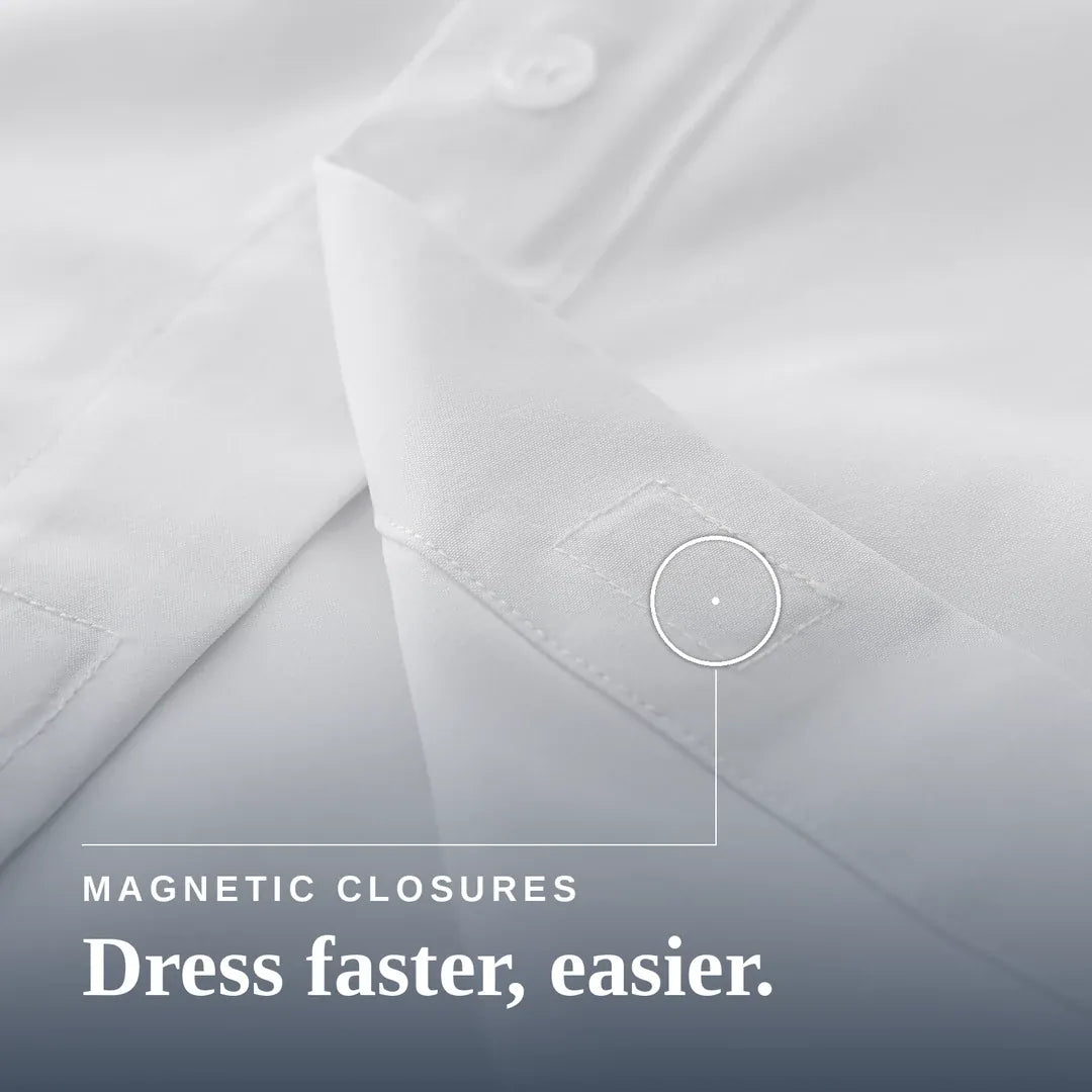 Joe & Bella Short-Sleeve Everyday Magnetic-Button Shirt for Men #White