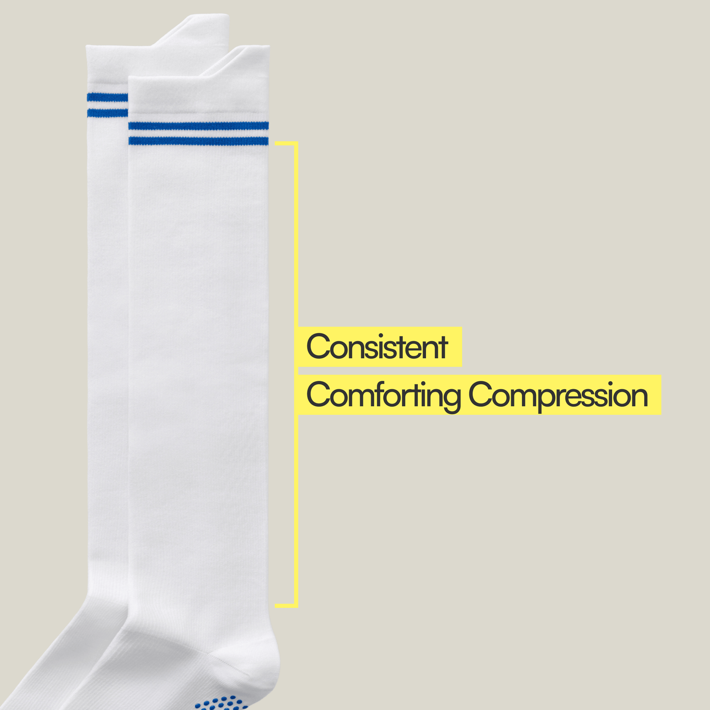 Joe & Bella Big-Grip No-Slip Compression Socks: 3-Pack#White