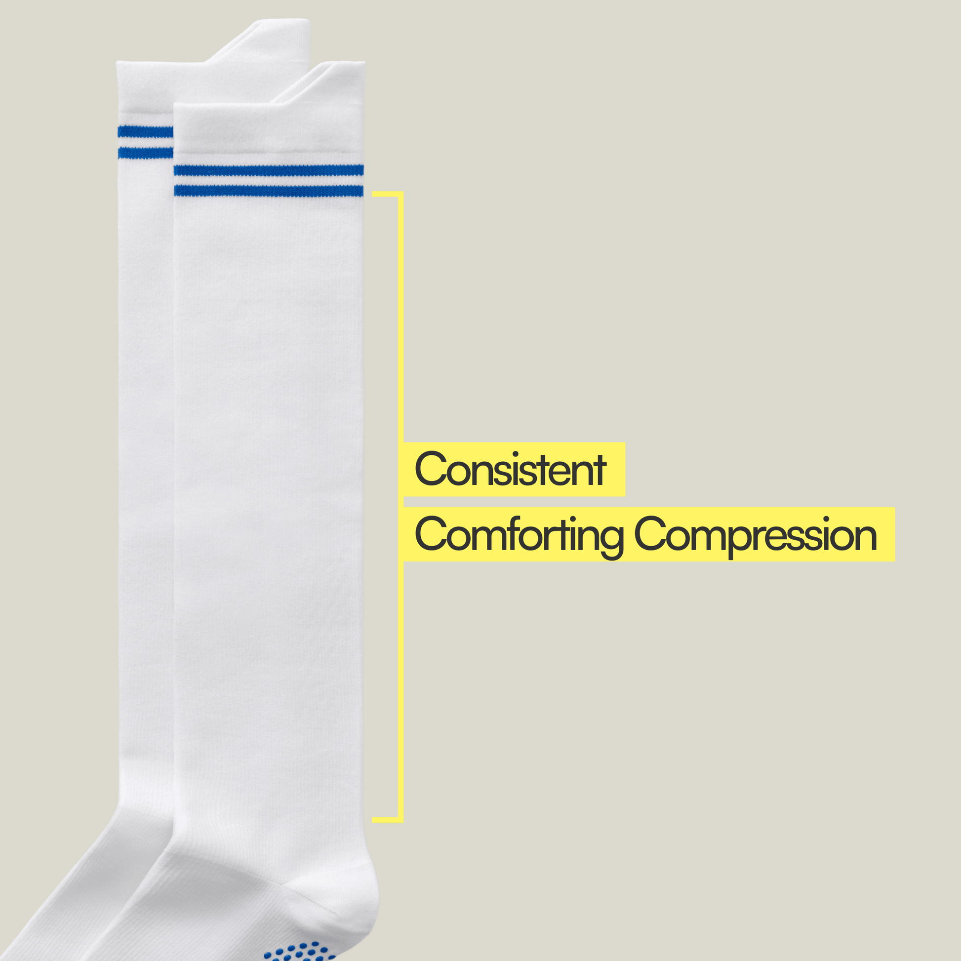 ["Joe & Bella Big-Grip No-Slip Compression Socks: 3-Pack", "White"]