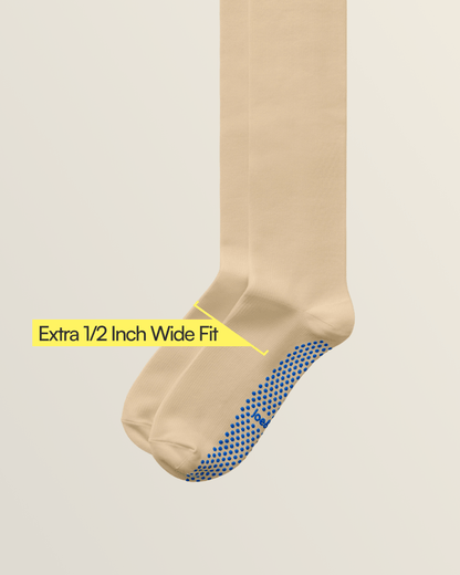 Joe & Bella Big-Grip No-Slip Compression Socks: 3-Pack#Beige