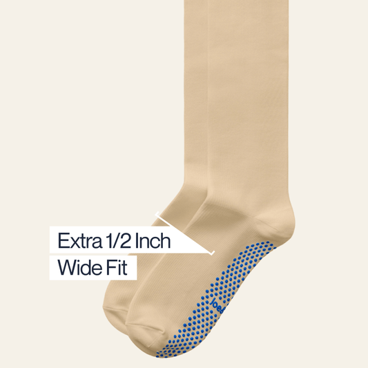 Joe & Bella Big-Grip No-Slip Compression Socks: 3-Pack #Beige
