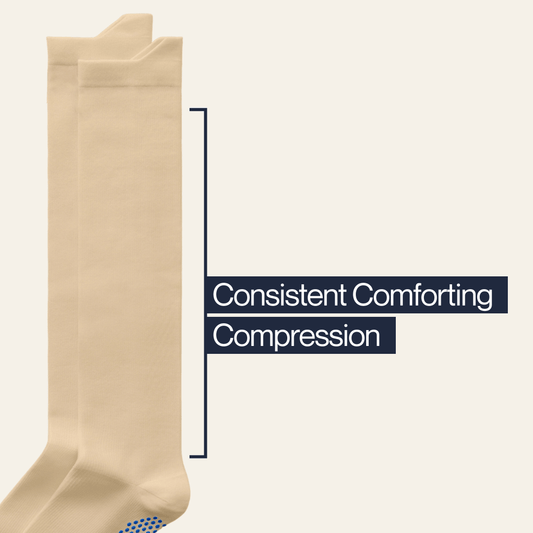 Joe & Bella Big-Grip No-Slip Compression Socks: 3-Pack #Beige