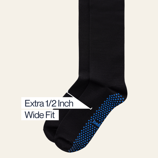 Joe & Bella Big-Grip No-Slip Compression Socks: 3-Pack#Black