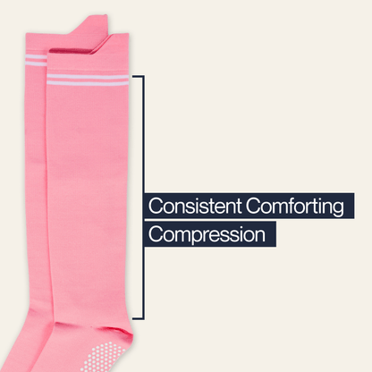 Joe & Bella Big-Grip No-Slip Compression Socks: 3-Pack#Pink