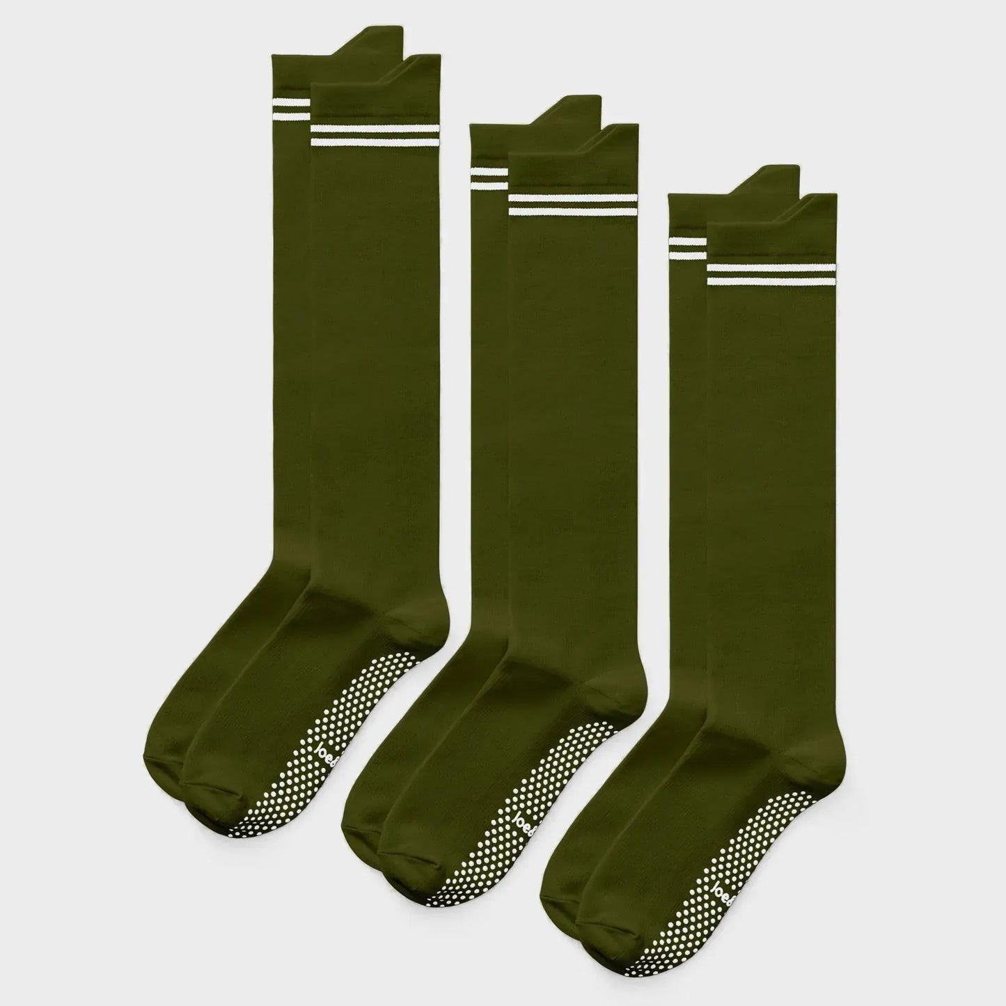 Joe & Bella Green / REG Big-Grip No-Slip Compression Socks: 3-Pack #Green