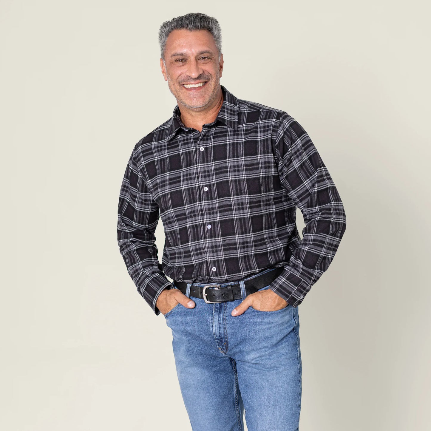 Joe & Bella Everyday Magnetic Flannel for Men #Black Plaid