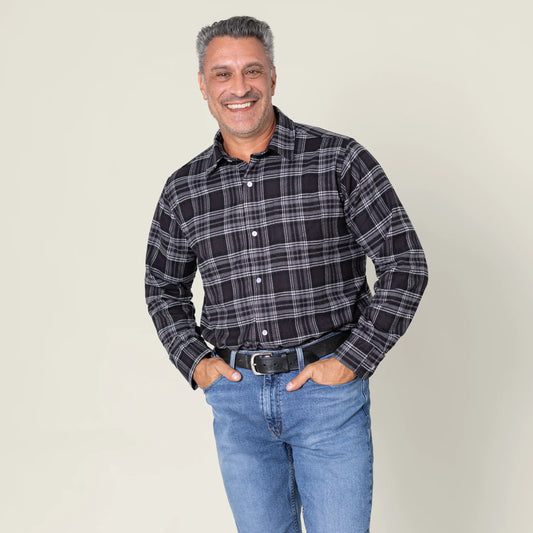 Joe & Bella Everyday Magnetic Flannel for Men #Black Plaid