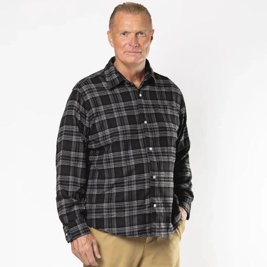 Joe & Bella Everyday Magnetic Flannel for Men #Black Plaid