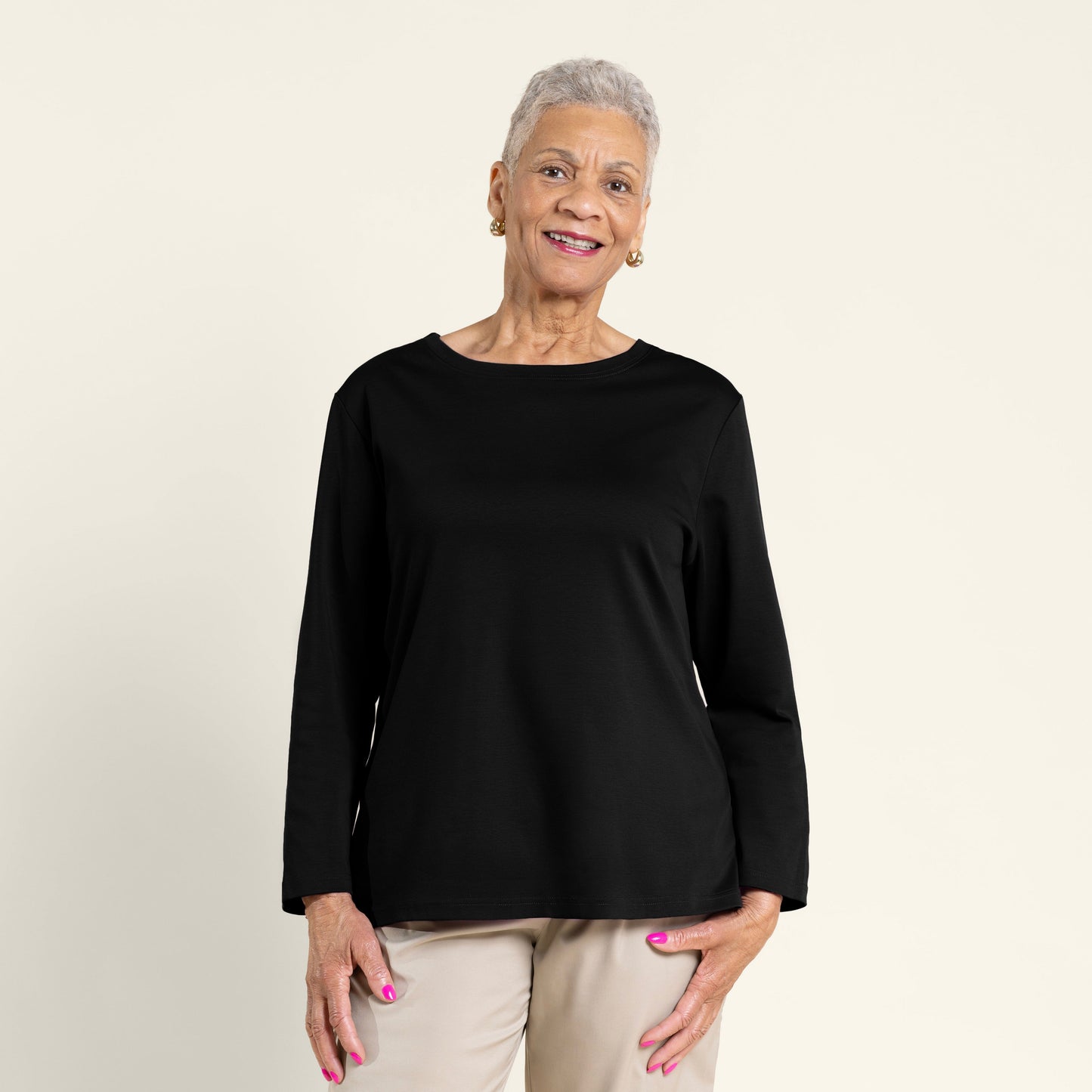 Joe & Bella Black / XS Women's Everyday Long Sleeve Top#Black