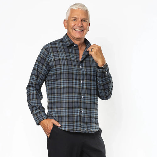 Joe & Bella Blue Plaid / S Everyday Magnetic Flannel for Men #Blue Plaid