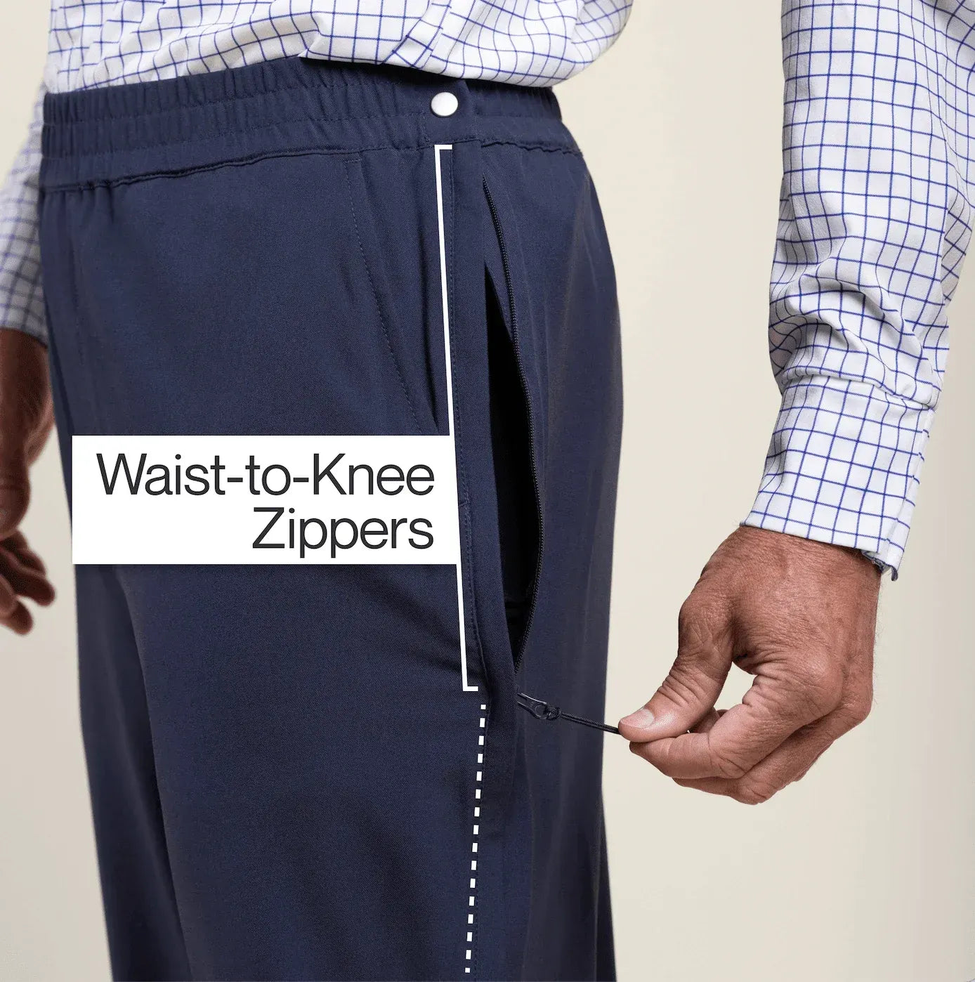 ["Joe & Bella CareZips® Men's Access Pants ", "Dark Navy"]