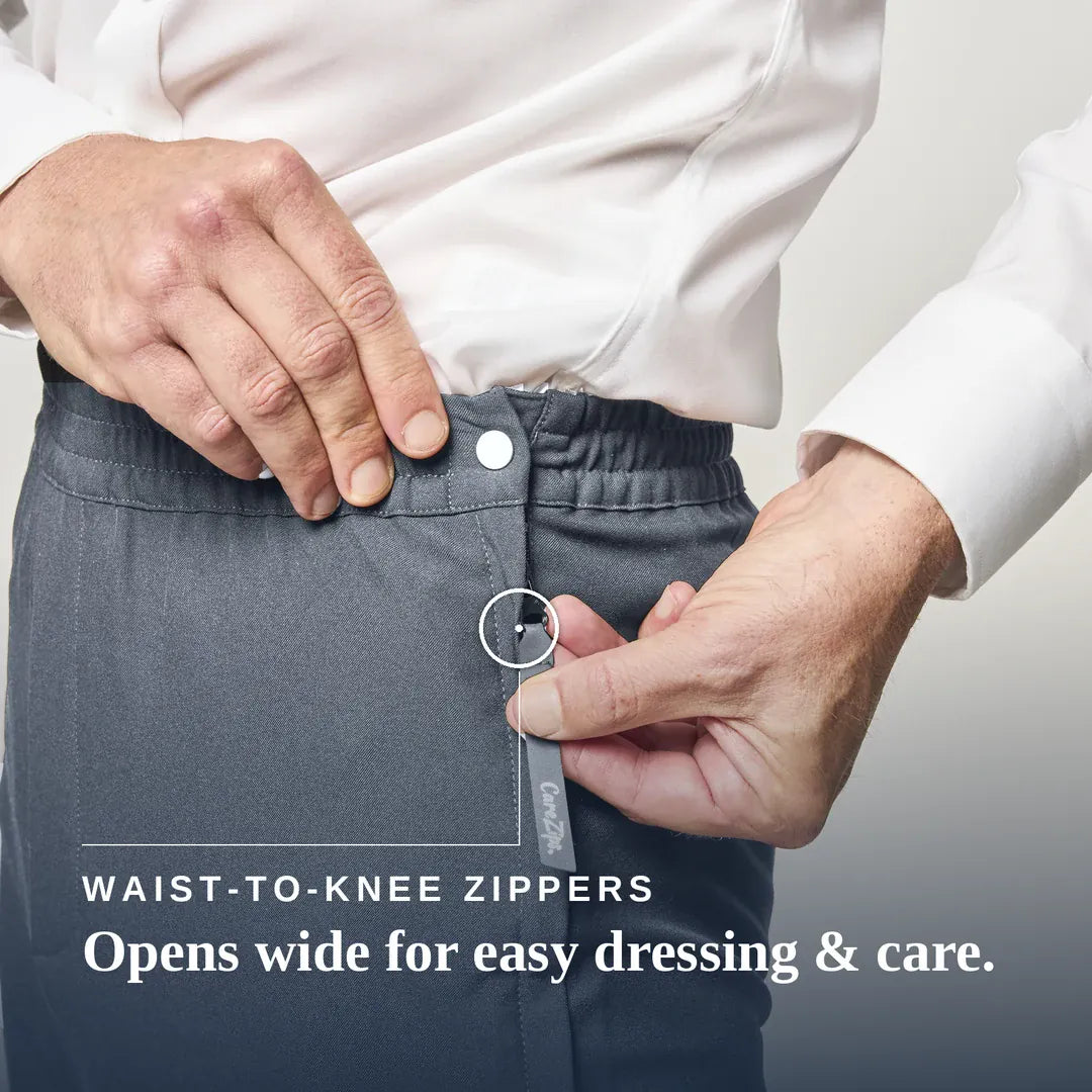 ["Joe & Bella CareZips® Men's Access Pants ", "Slate Grey"]