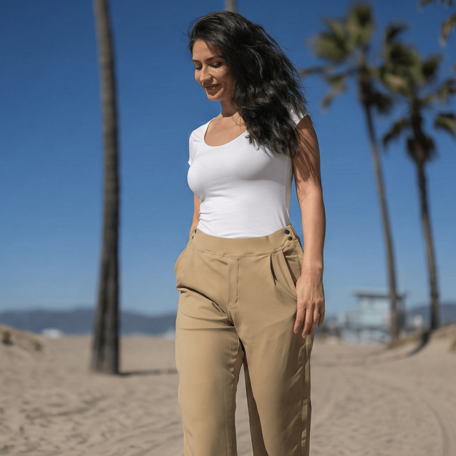 ["Joe & Bella Dark Khaki / S Everyday Side-Zip Pant for Women ", "Dark Khaki"]