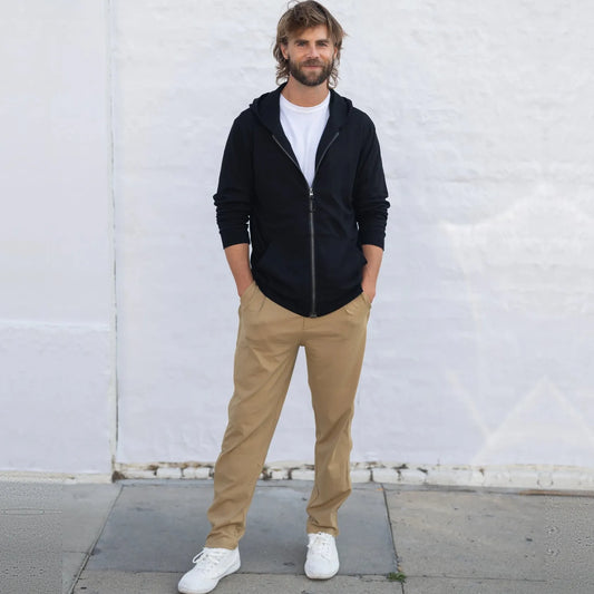 Joe & Bella Dark Khaki / S Everyday Side-Zip Pants for Men #Dark Khaki