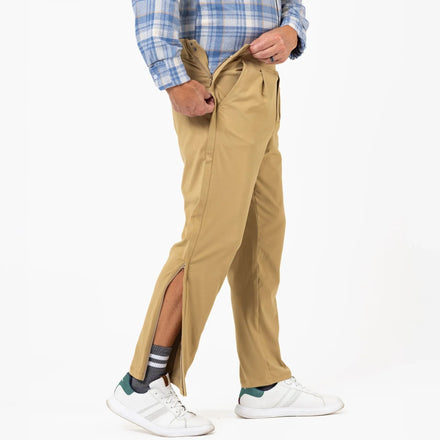 Joe & Bella Dark Khaki / S Everyday Side-Zip Pants for Men #Dark Khaki