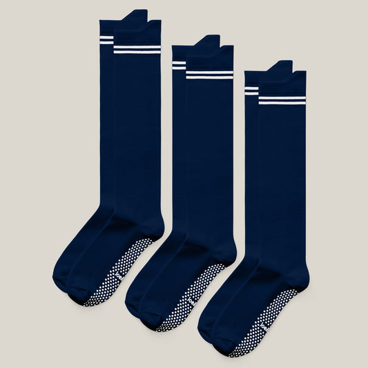 Joe & Bella Big-Grip No-Slip Compression Socks: 3-Pack #Dark Navy