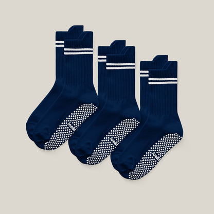 Joe & Bella Black / REG Everyday Gripper Socks 3-Pack#Dark Navy