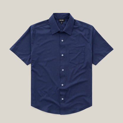 Joe & Bella Dark Navy / S Short-Sleeve Everyday Magnetic-Button Shirt for Men #Dark Navy