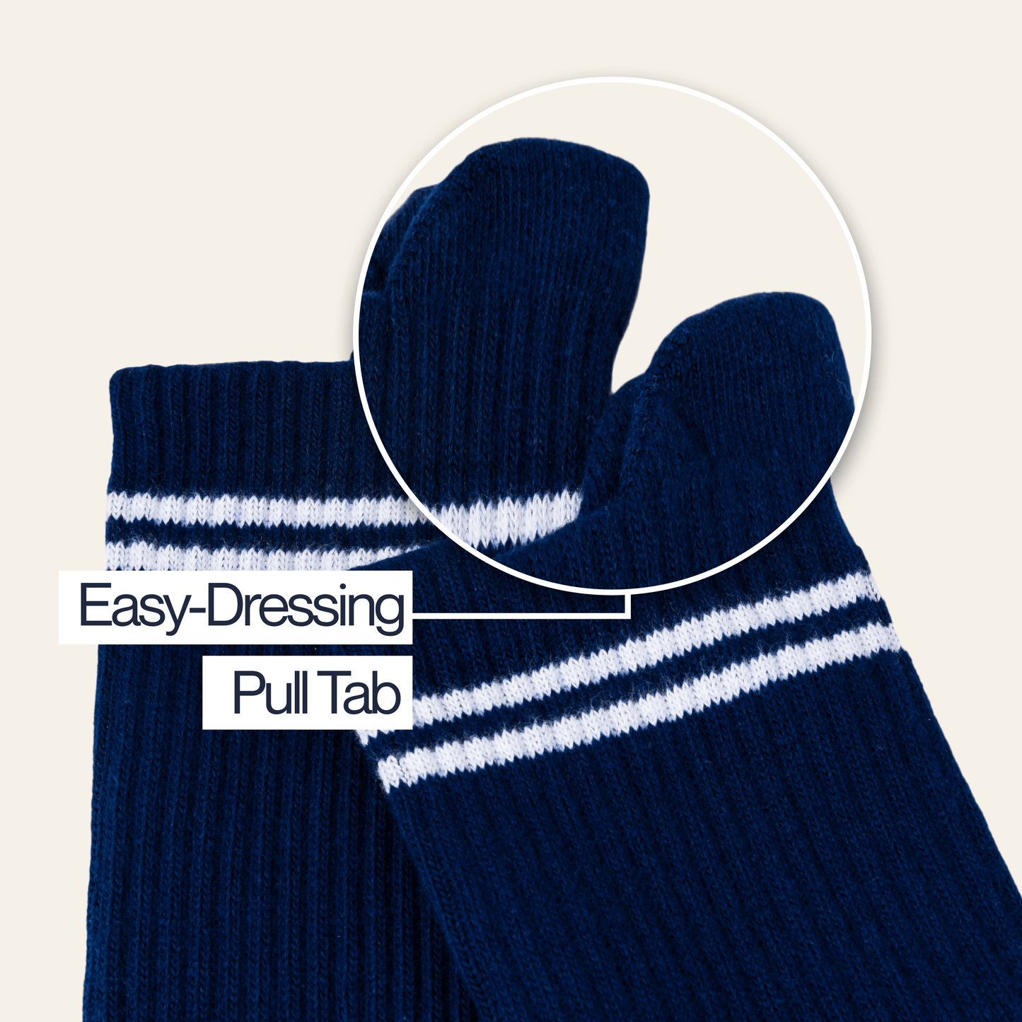 Joe & Bella Black / REG Everyday Gripper Socks 3-Pack#Dark Navy