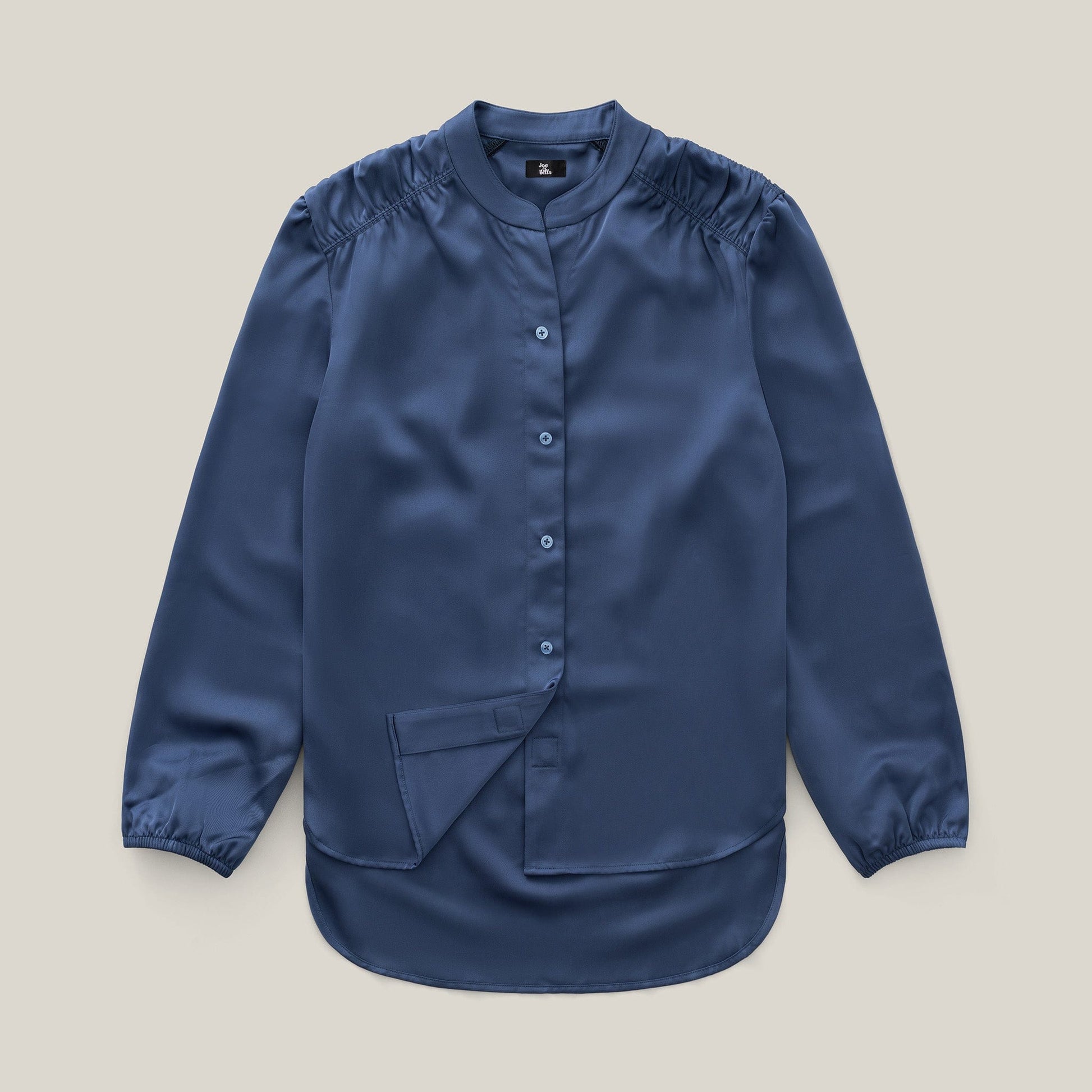 ["Joe & Bella Everyday Magnetic Button Blouse for Women", "Slate Blue"]