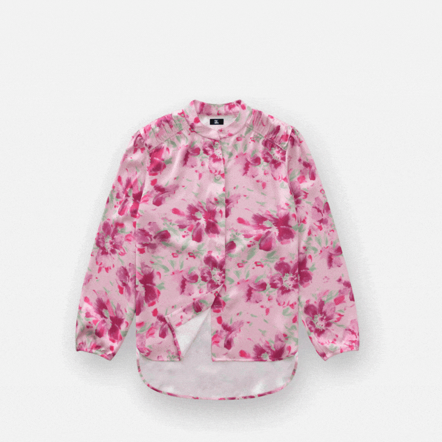 Joe & Bella Pink Floral / XS Everyday Magnetic Button Blouse for Women#Pink Floral