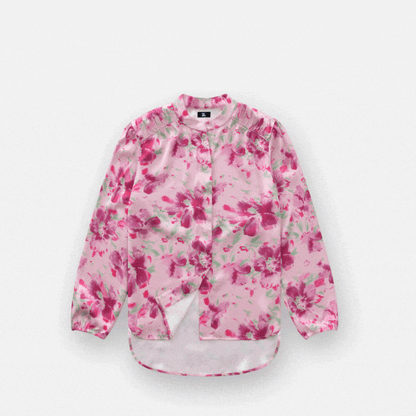 Joe & Bella Pink Floral / XS Everyday Magnetic Button Blouse for Women#Pink Floral