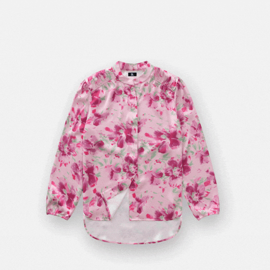 Joe & Bella Pink Floral / XS Everyday Magnetic Button Blouse for Women#Pink Floral