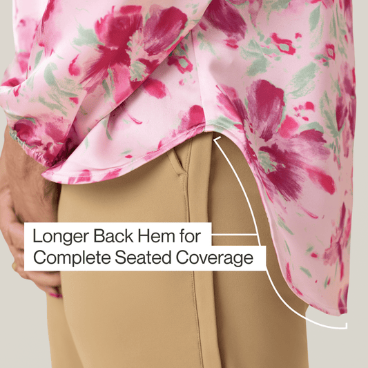 Joe & Bella Pink Floral / XS Everyday Magnetic Button Blouse for Women#Pink Floral