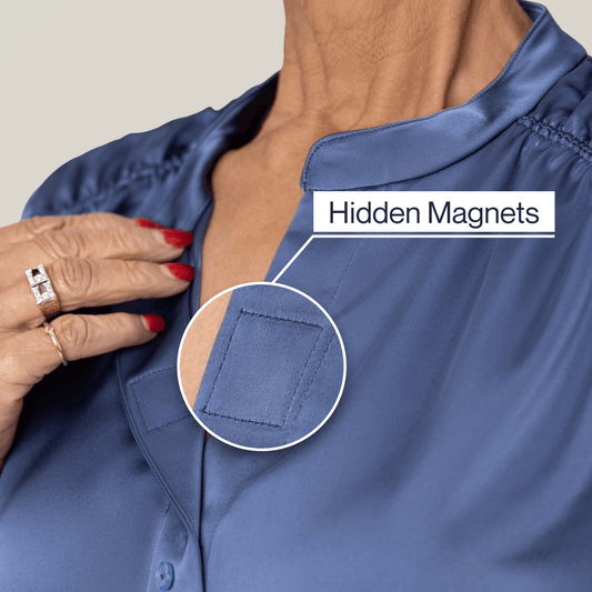 Joe & Bella Slate Blue / XS Everyday Magnetic Button Blouse for Women#Slate Blue