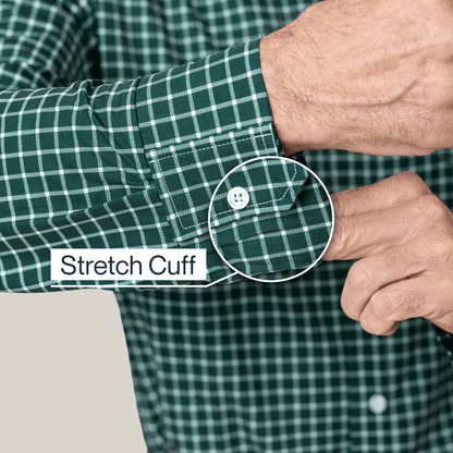 Joe & Bella Green Check / S Magnetic Button-Down for Men | Relaxed-Fit#Green Check