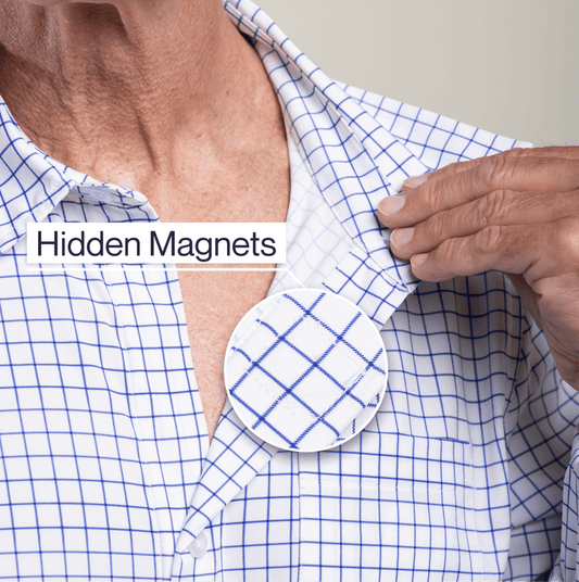 Joe & Bella White Check / S Everyday Magnetic Button-Down for Men | Tailored-Fit#White Check