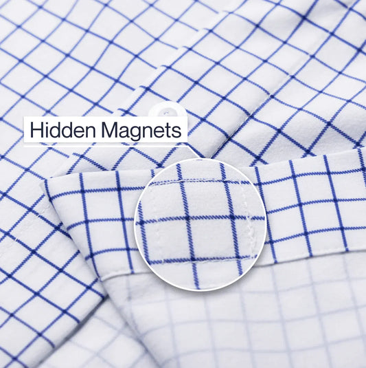 Joe & Bella Everyday Magnetic Button-Down for Men | Tailored-Fit #White Check